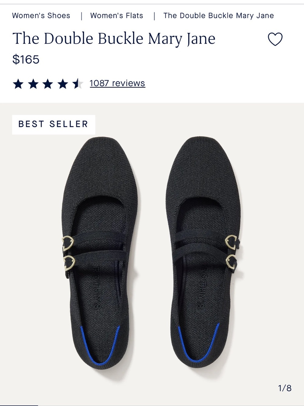 Rothy’s The Double Buckle Mary Jane in black